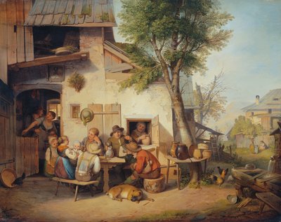 In Front of the Village Tavern by Ignaz Raffalt