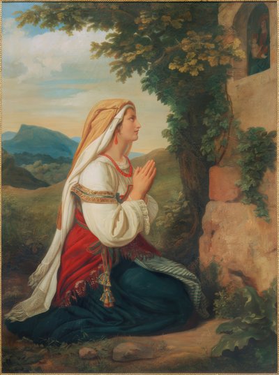 Praying Italian Woman near Rome by Ignaz Schmidt