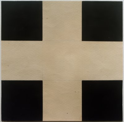 White Cross on Black Background by Ilja Grigorewitsch Tschaschnik