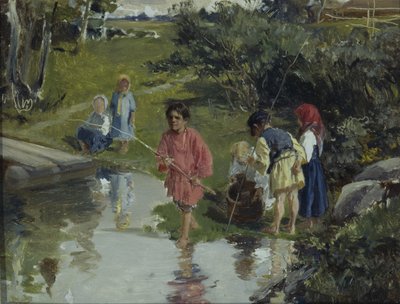 Children Fishing by Illarion Mikhailovich Pryanishnikov