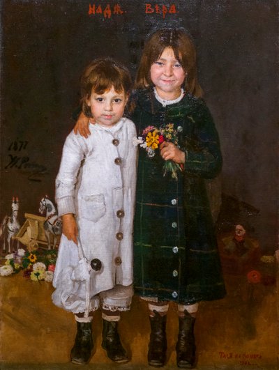 Nadia and Véra Repine by Ilya Efimovich Repin