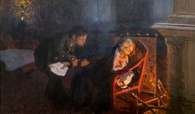 Self-Immolation. Gogol Burning His Manuscript by Ilya Efimovich Repin