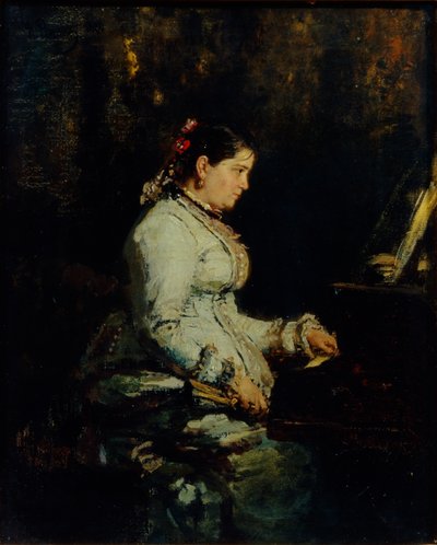 Woman at a Grand Piano by Ilya Efimovich Repin