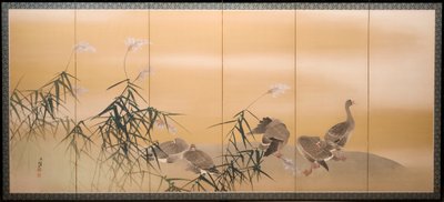 River Reeds and Geese by Imao Keinen