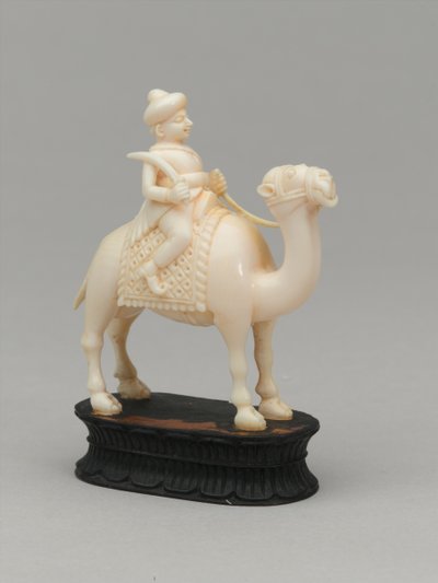 Black knight, chess piece, India, 1820 by Indian School