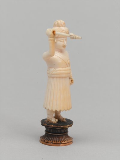 Black pawn, chess piece, India, 1820 by Indian School