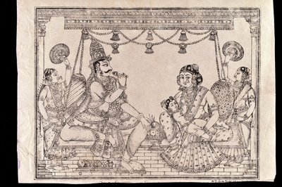 Family scene by Indian School