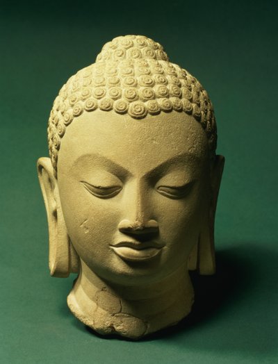 Head of the Buddha by Indian School