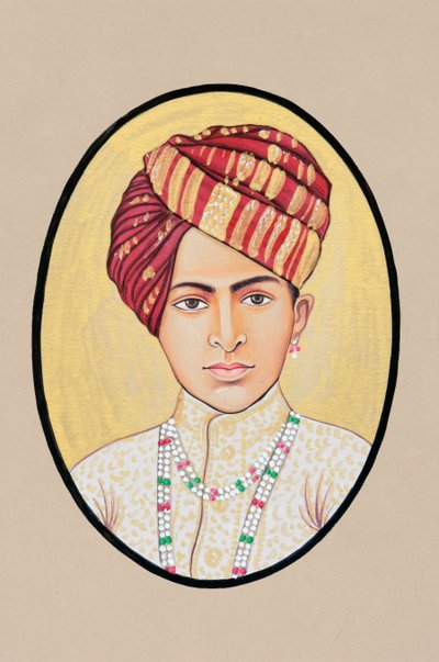 Miniature Painting of Maharaja Jai Singh Alwar by Indian School