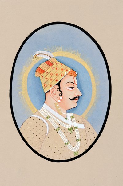 Miniature Painting of Maharaja Pratap Singh Kishangarh by Indian School