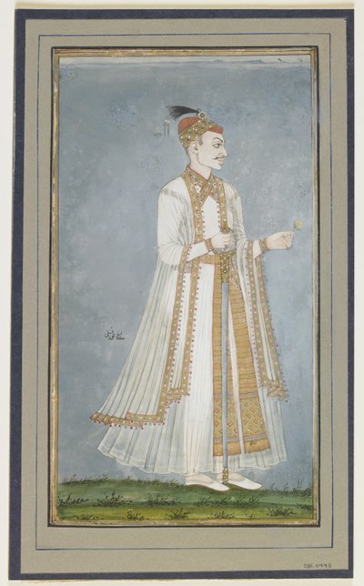Muhammad-Quli Qutbshah, Album folio with painting by Indian School