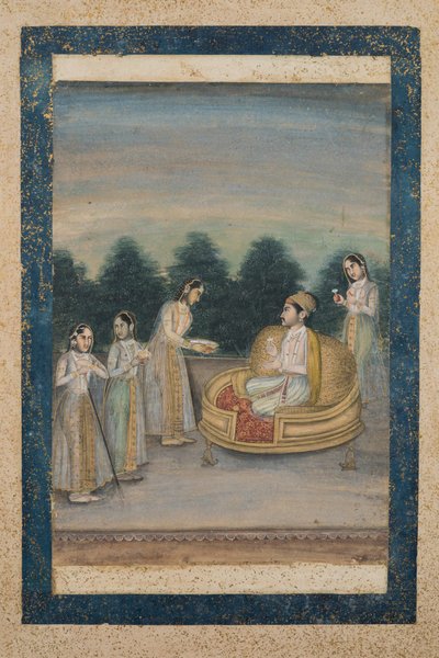 Prince Attended by Four Ladies by Indian School