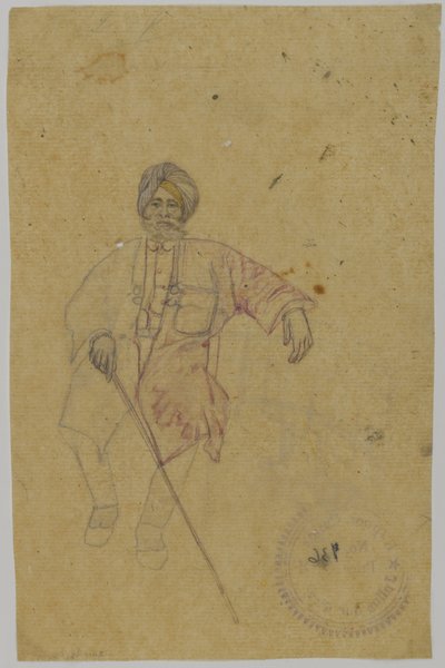 Sketch of a Maharaja by Indian School