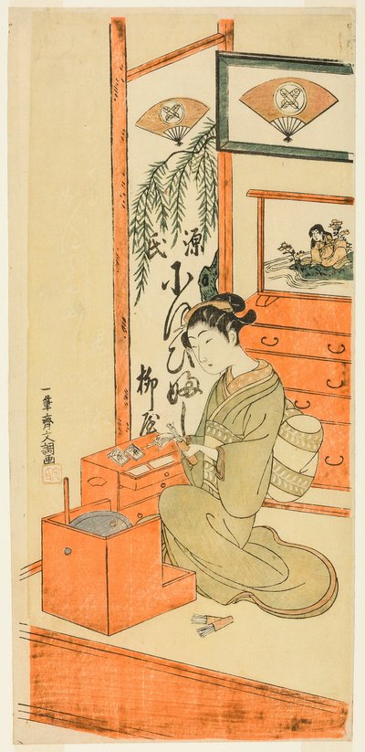 Ofuji of the Yanagi Shop by Ippitsusai Bunchō