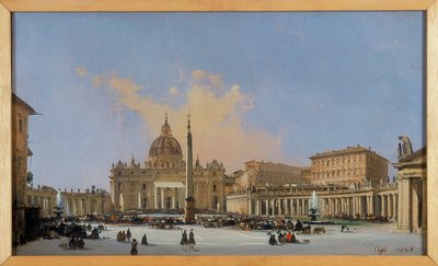 Papal Benediction in the Piazza San Pietro by Ippolito Caffi