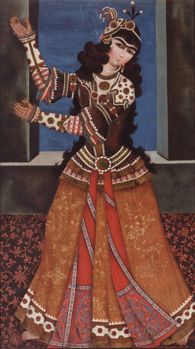 Dancing Girl with Castanets, Early 19th century by Iranian Master