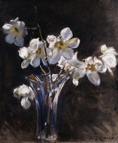 Magnolias in a Vase by Irving Ramsay Wiles