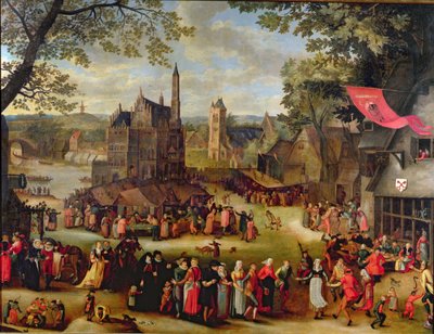 A Flemish Fair by Isaac Claesz Swanenburgh