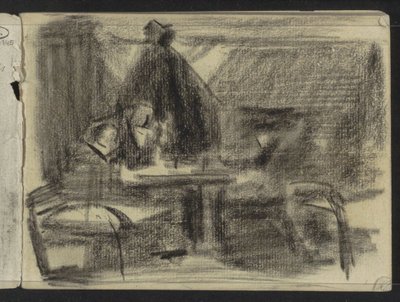 Figures at a Table in an Interior by Isaac Israels