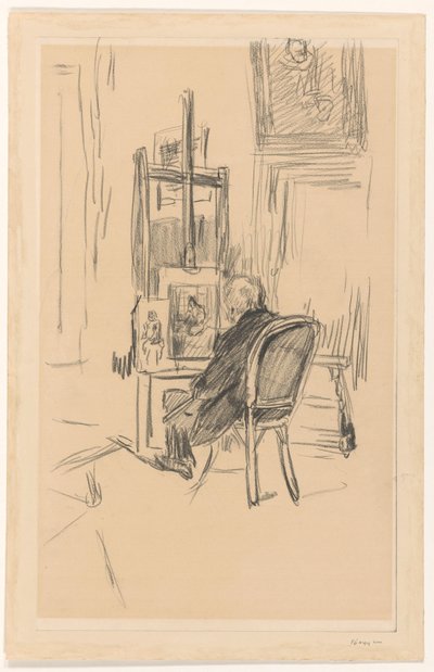 Jozef Israels in his Studio by Isaac Israels