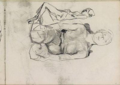 Kneeling and Lying Female Nude by Isaac Israels