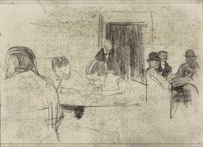 Men at tables, possibly in a café by Isaac Israels