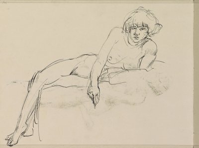 Reclining Female Nude by Isaac Israels