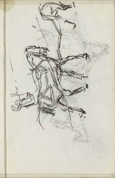 Two Harnessed Horses with a Rider by Isaac Israels