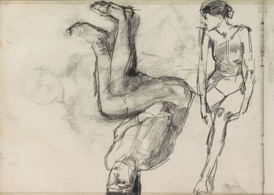 Two Seated Female Nudes by Isaac Israels