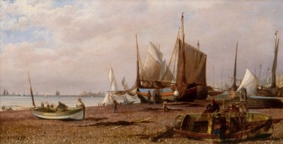 Brighton Beach with Fishing Boats by Isaac Walter Jenner
