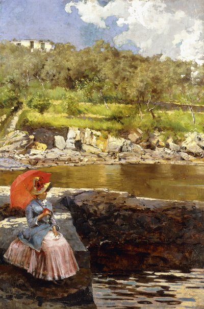 The Red Parasol by Isidoro Farina