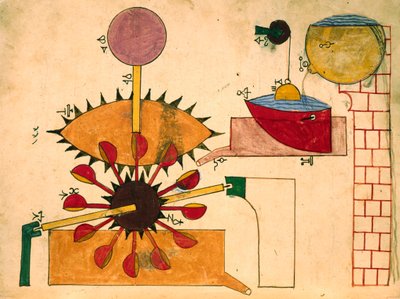 Water operated clock, miniature, Islamic art by Islamic School