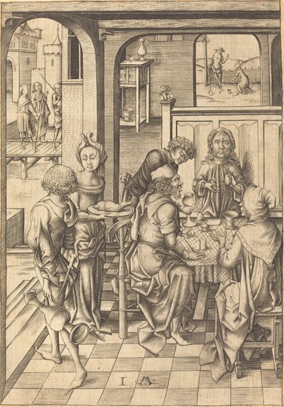 Christ at Emmaus by Israhel van Meckenem