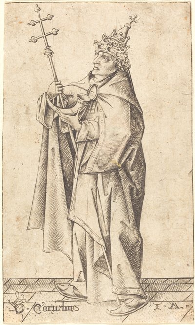 Saint Cornelius by Israhel van Meckenem