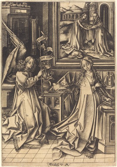 The Annunciation, c. 1490-1500 by Israhel van Meckenem