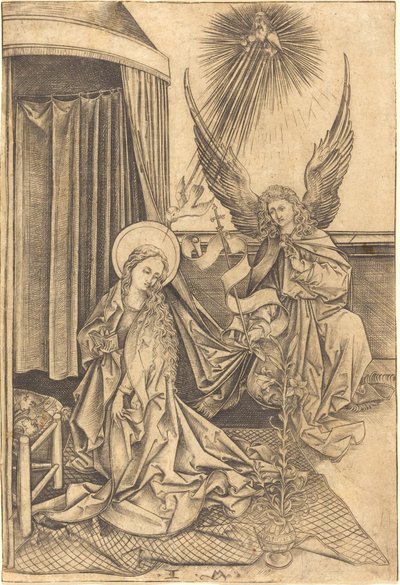 The Annunciation by Israhel van Meckenem after Martin Schongauer