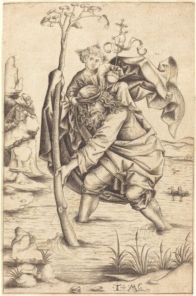 Saint Christopher by Israhel van Meckenem after Master of the Housebook