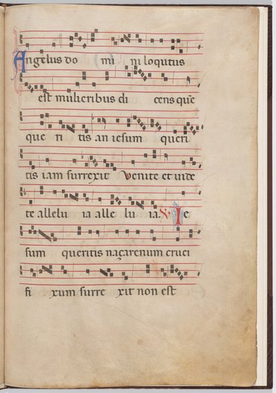 Leaf 2 from an Antiphonal Fragment by Italian 13th Century