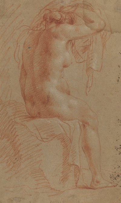 Nude Female Figure (verso) by Italian 17th Century