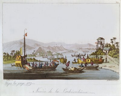 Boats in Cochin China by Italian School