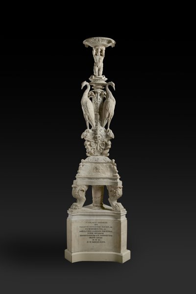 Candelabrum with Image of Cranes by Italian School