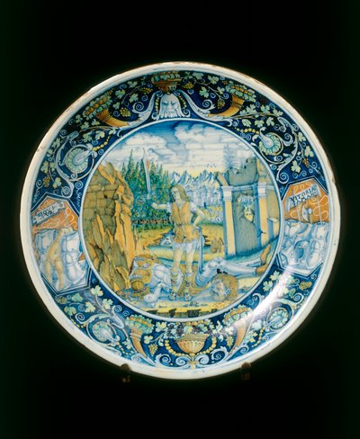 David and Goliath, manufacture of Faenza by Italian School