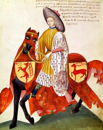 Falconer on horseback by Italian School