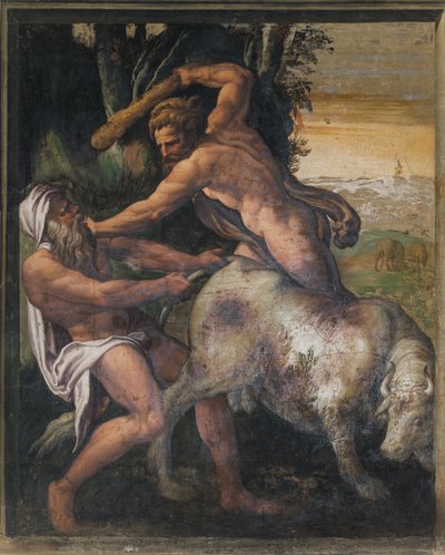 Hercules Killing the Cretan Bull, Yellow Room by Italian School