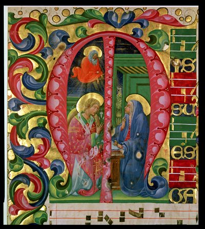 Historiated Initial M Depicting The Annunciation by Italian School