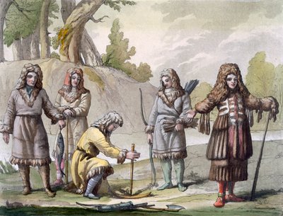Men of Kamchatka, Far Eastern Russia, c.1820s-30s by Italian School