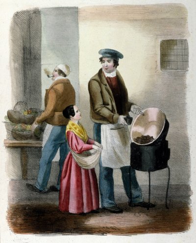 Milanese Metier: a salesman of chestnuts by Italian School