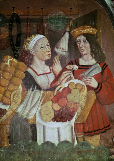 The Vegetable Market (detail) by Italian School