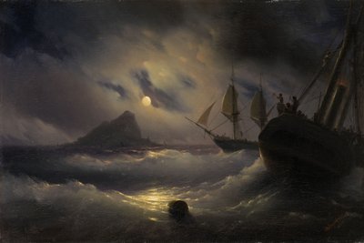 Gibraltar by Night by Ivan Konstantinovich Aivazovsky