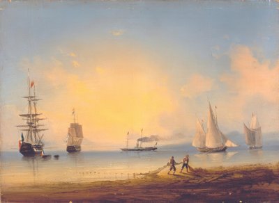 Russian and French Frigates by Ivan Konstantinovich Aivazovsky